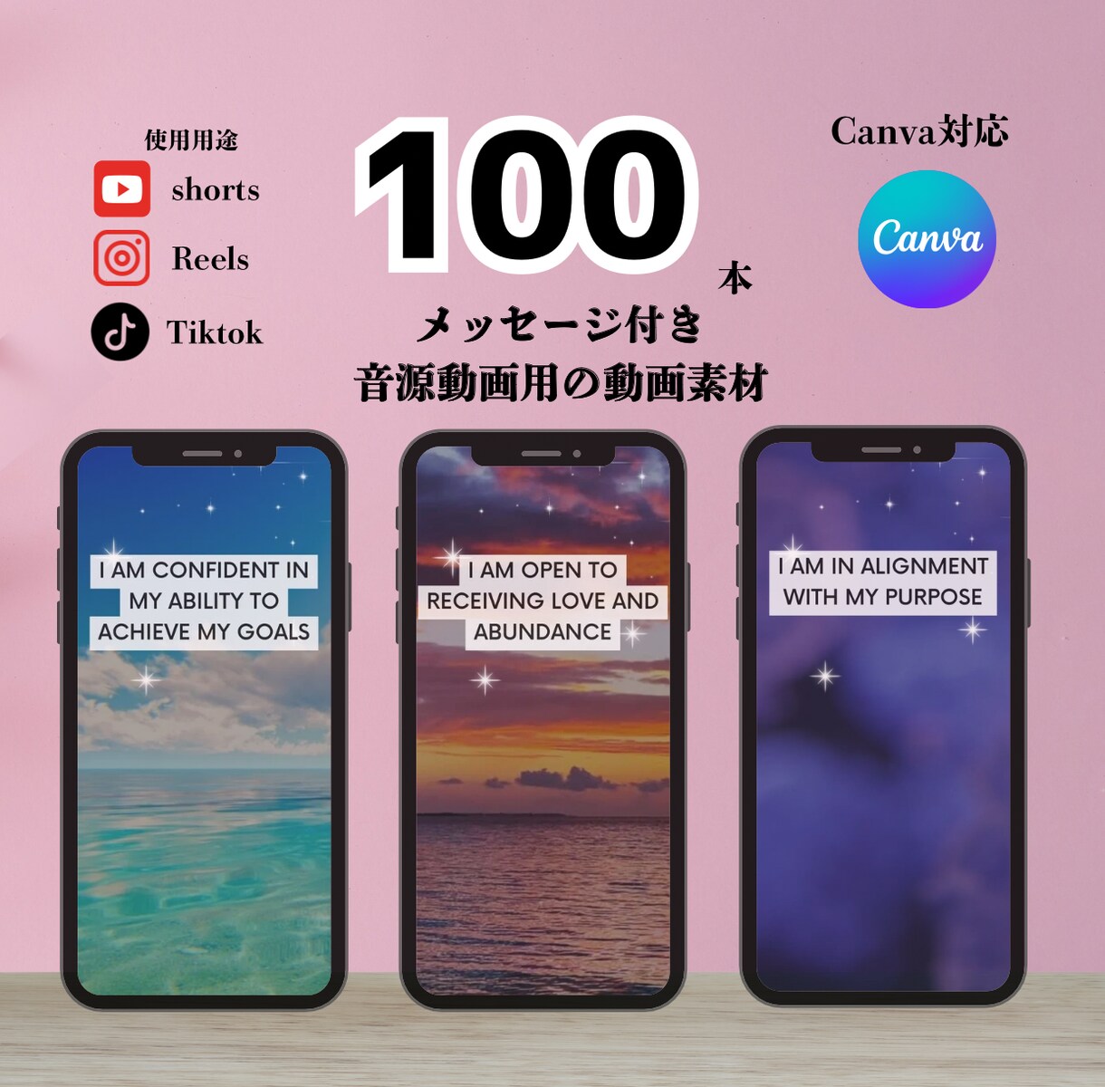 Tiktok/CANVAで使える動画素材提供します Tiktok収益化動画のお手伝い!100動画収録・合計30分 イメージ1
