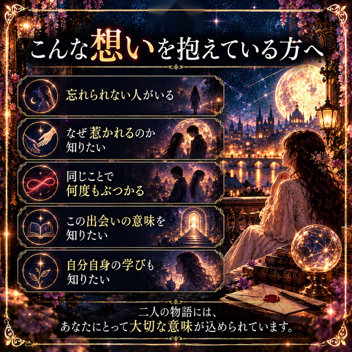 前世から二人の縁と出会った意味を読み解きます なぜ惹かれるのか、二人の関係に宿る意味を丁寧に鑑定 イメージ7