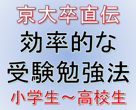 京大卒が成績が伸びる受験勉強方法をご提供します 小学生から高校生まで、効率的な勉強で成績を上げましょう イメージ1
