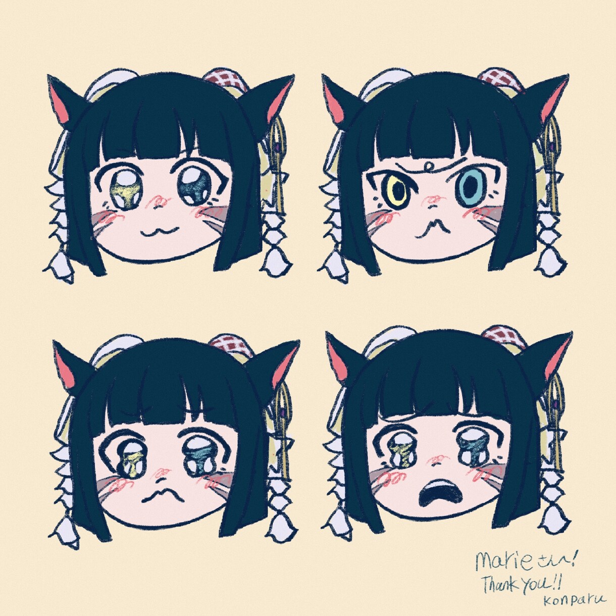 喜怒哀楽4種を可愛く描きます あなたや家族、友人やペットの似顔絵をかわいいタッチで！ イメージ7