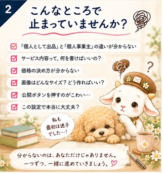 ココナラ初出品、迷わず進めるようお手伝いします 一人じゃない！ココナラ出品で迷子にさせません！ イメージ3