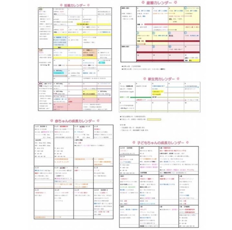 母性・小児看護学の学習に役立つ資料を販売します 実習・国試対策に！妊娠〜出産〜小児の発達をまとめたカレンダー イメージ6
