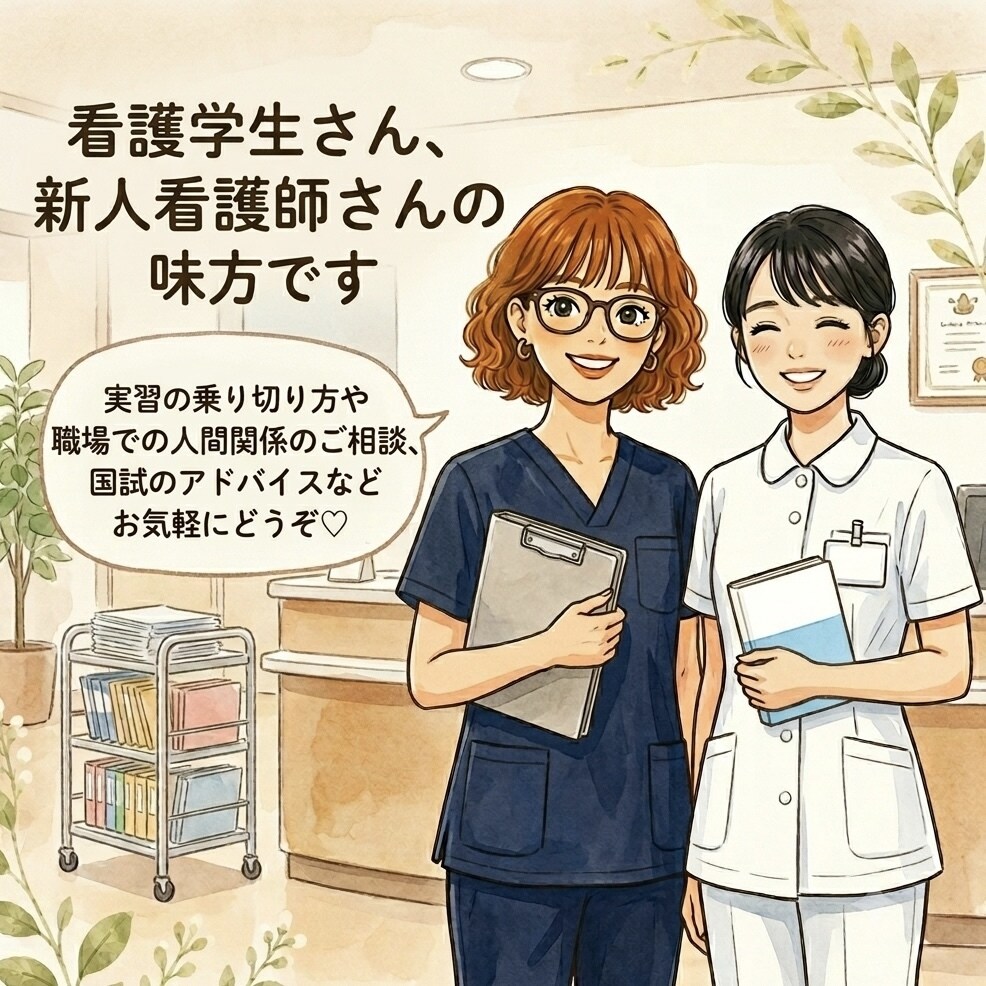 新人看護師さん、看護学生さんのご相談に乗ります あなたの頑張りが報われるよう、一緒に作戦会議をしましょう！ イメージ1