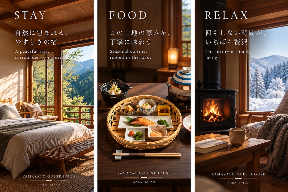 小さな宿・お店の魅力を、写真と言葉で伝えますます 写真と言葉で、選ばれるきっかけをつくります イメージ4