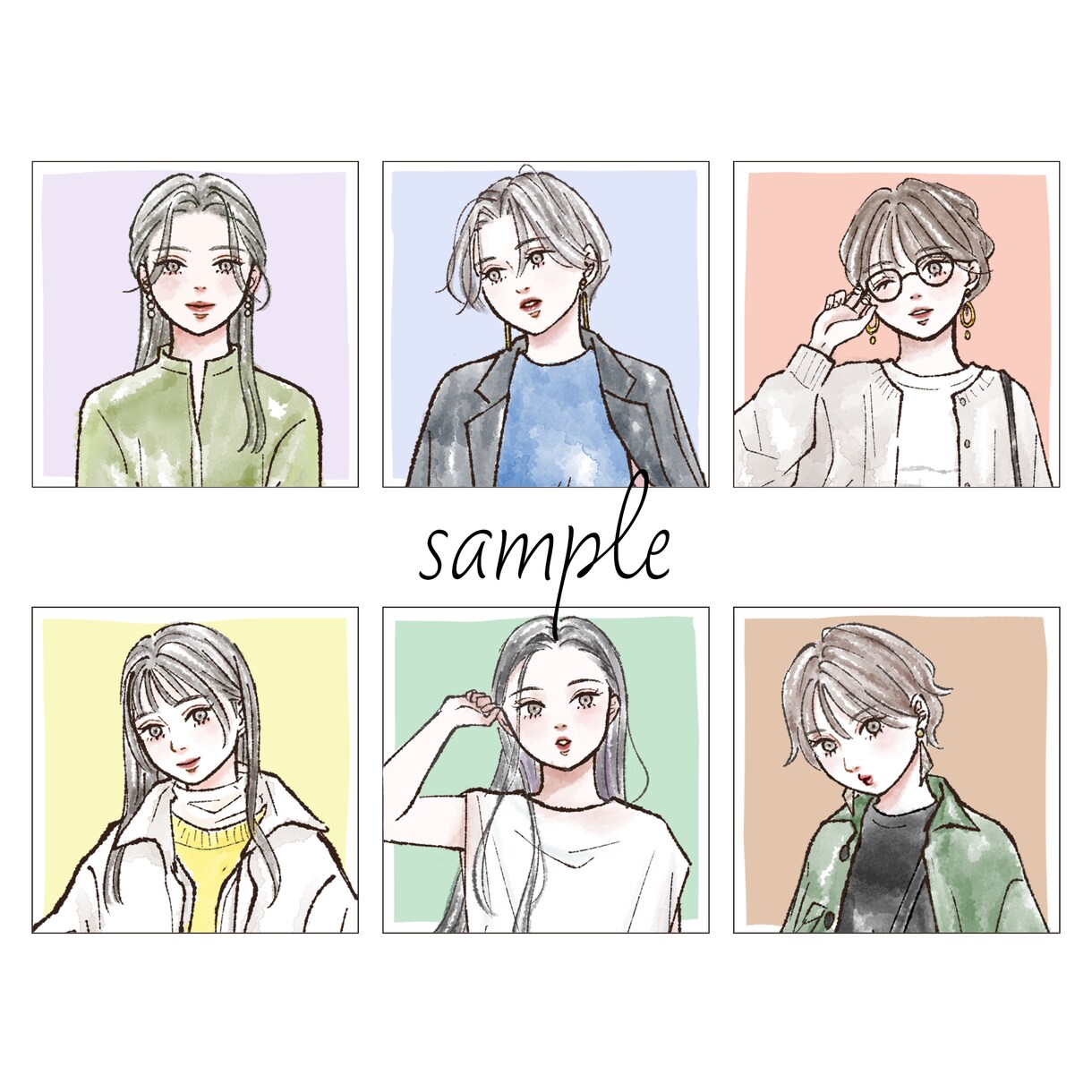 オシャレで女っぽい女の子お描きします シンプルすぎないけどオシャレな女性・女の子！SNSアイコンに イメージ4