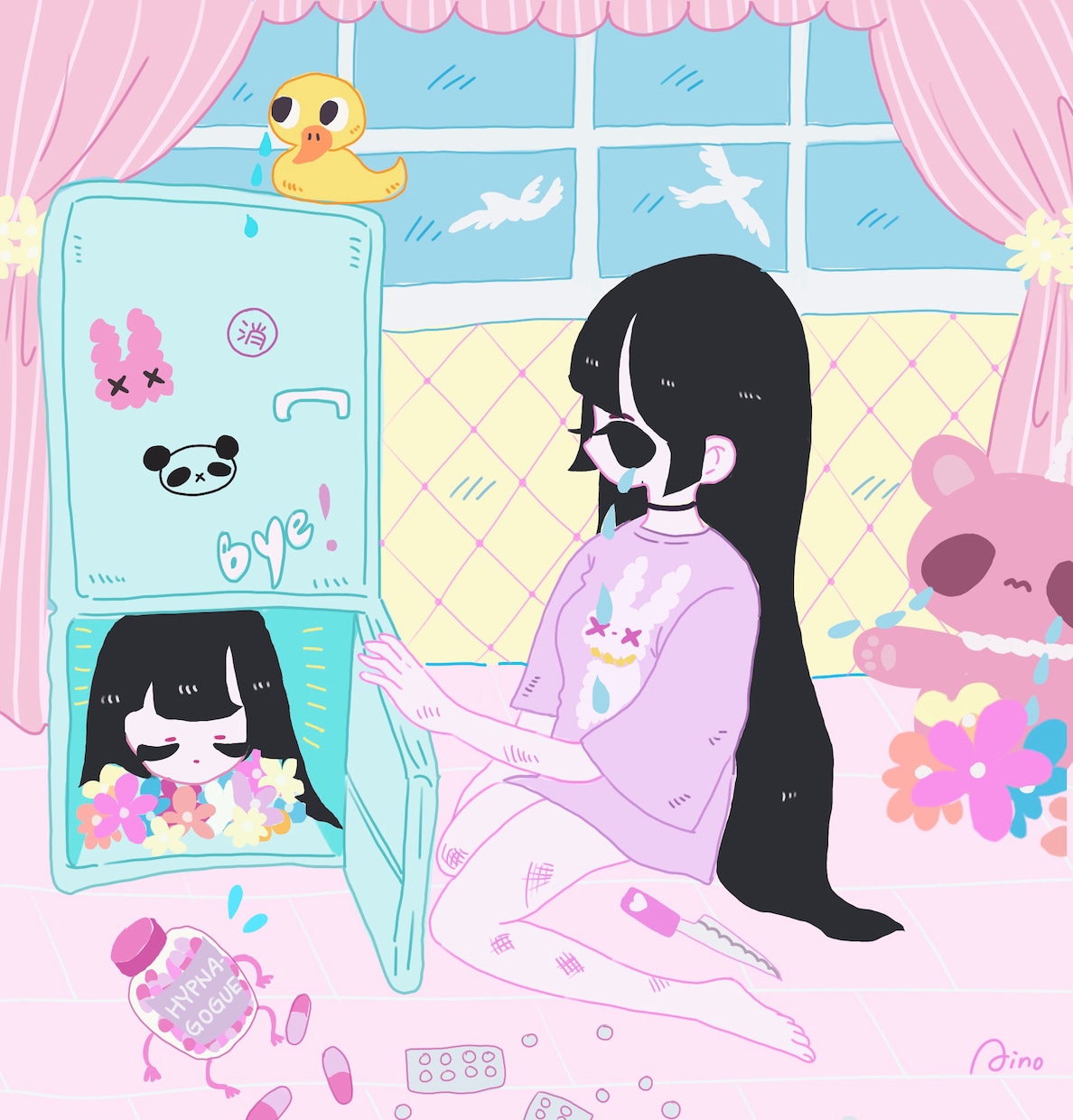 個性的なアートがすきな方にイラストを提供します 夢のような不思議な世界観 x 闇かわいいの女の子たち イメージ8