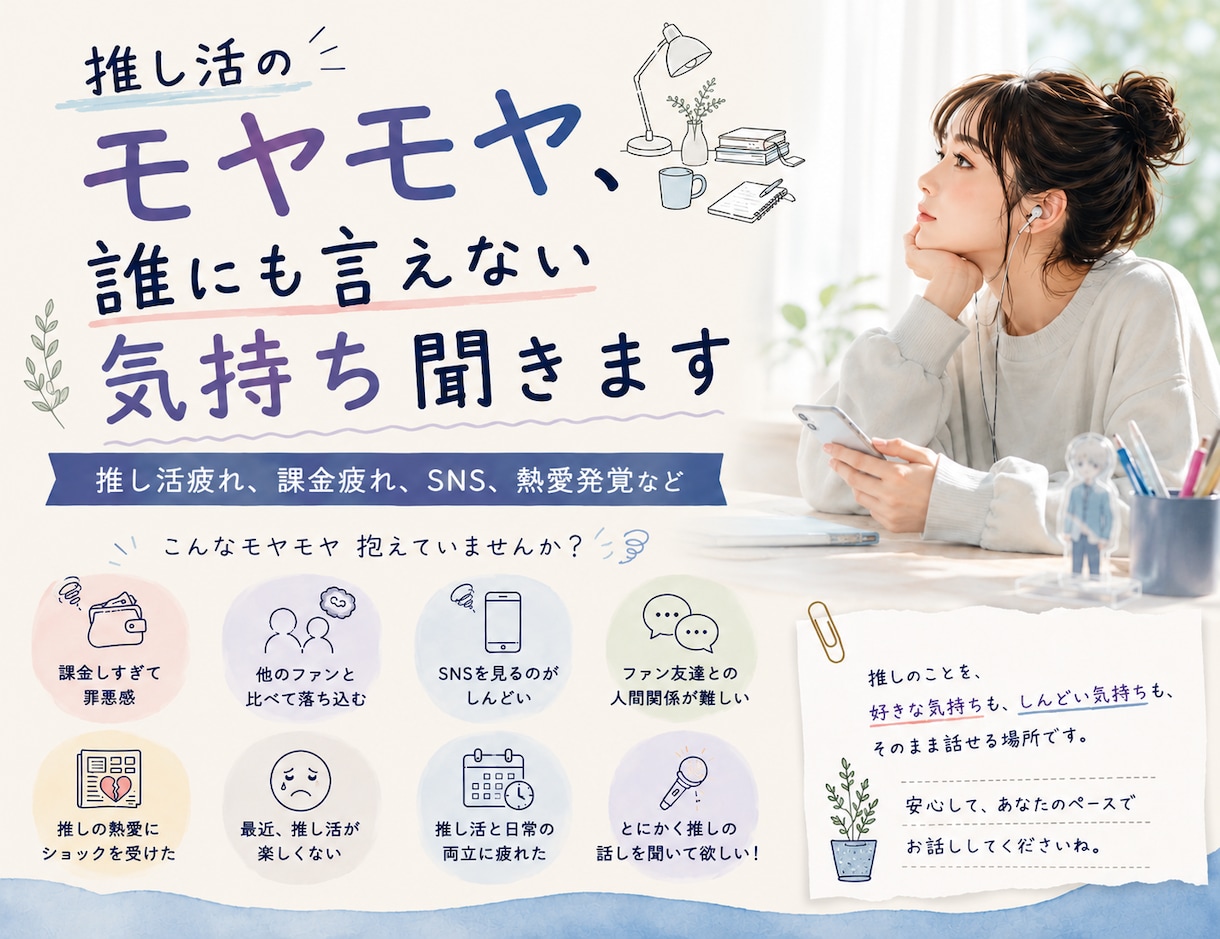 推し活疲れなど｜推し活でモヤモヤすること伺います 課金疲れ・SNS疲れ・熱愛発覚についてなど本音をどうぞ イメージ1