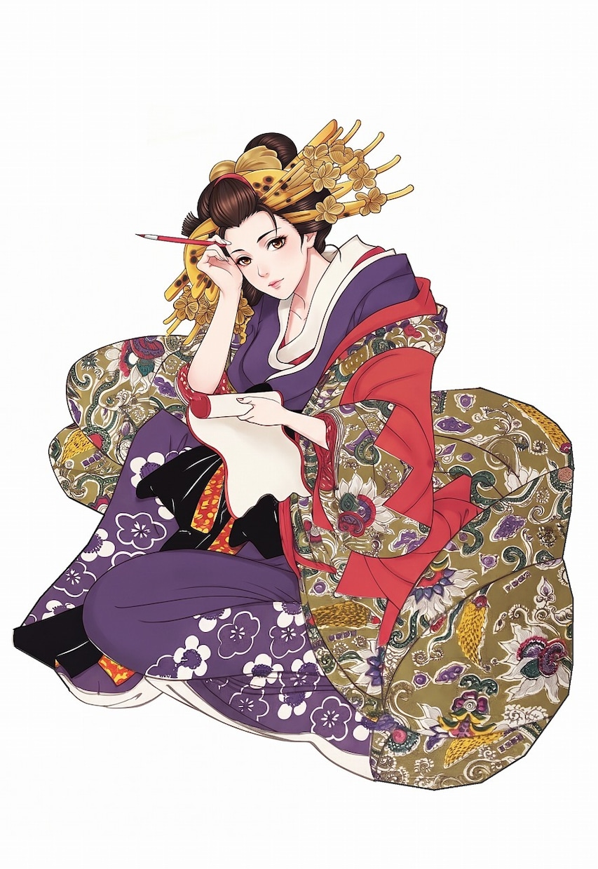 息を呑むほど美しい『和風・美人画』を描きます 着物や花魁のイラスト、小説の表紙、MV用に。商用利用も大歓迎 イメージ1