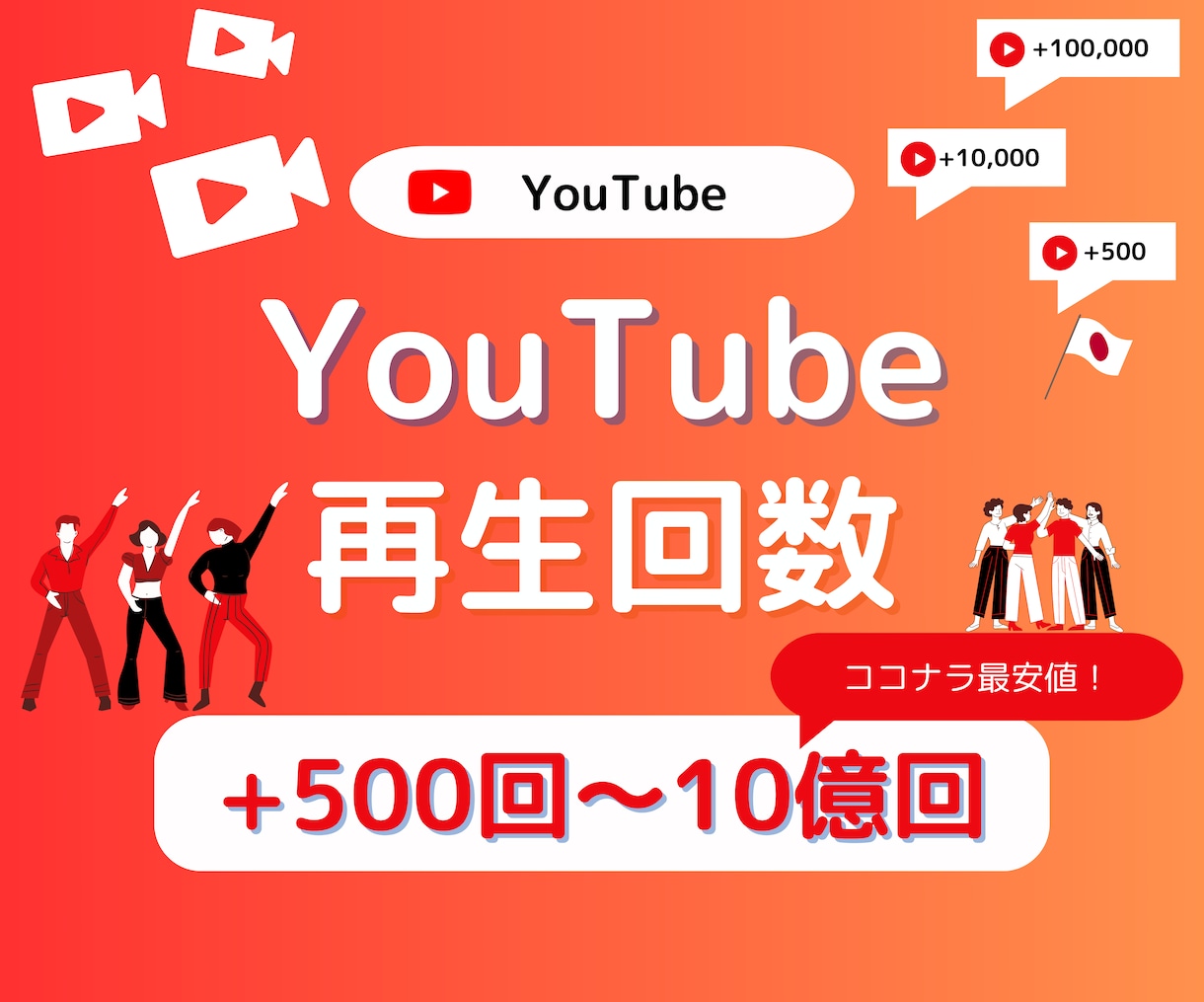 YouTube再生回数を500増やします 格安⭐️YouTube⭐️再生回数⭐️世界エリア⭐️収益化