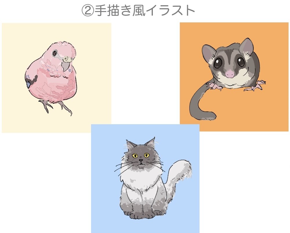ペットのアイコン、イラスト描きます 犬･猫はもちろんエキゾチックアニマルも受付中です！ イメージ5