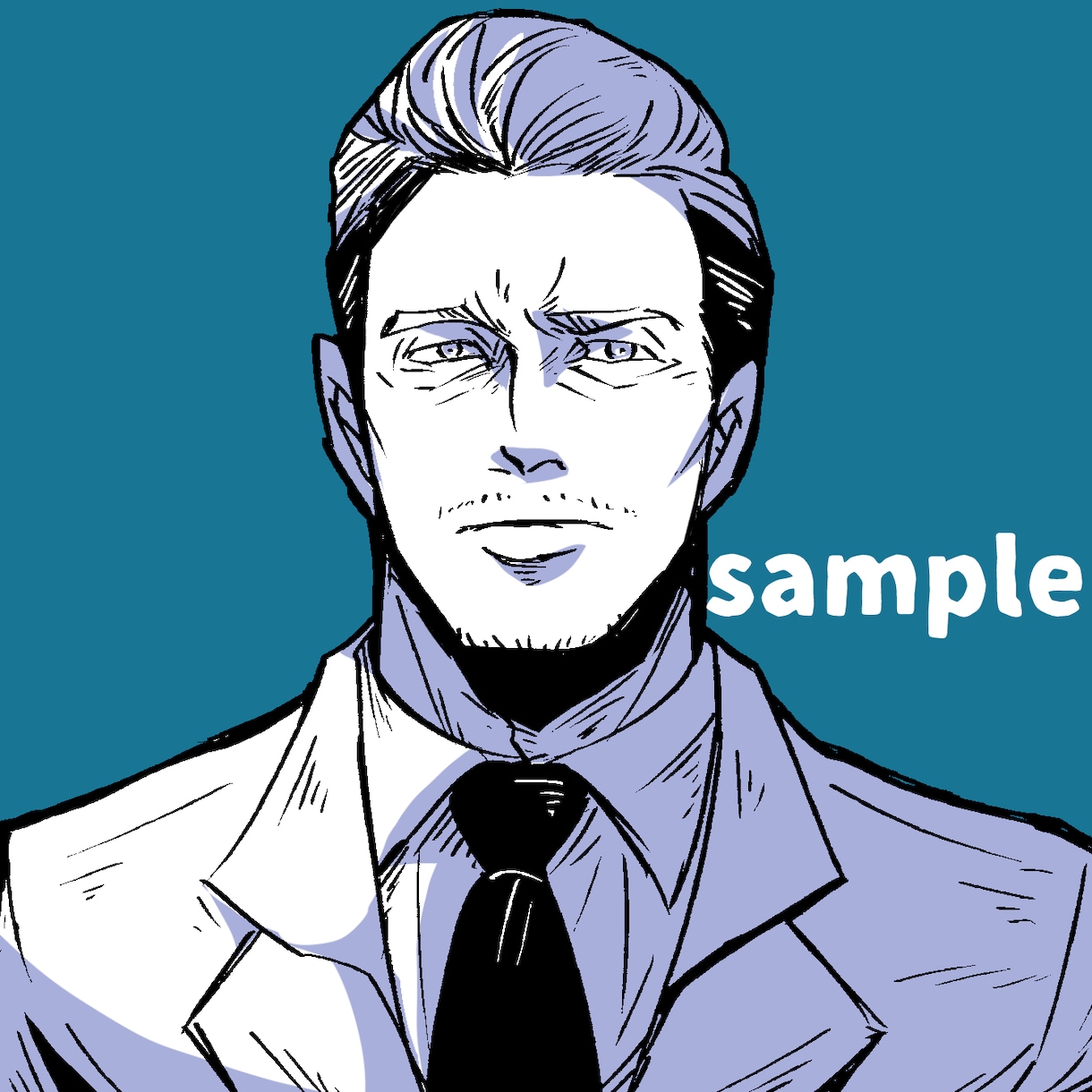 シンプルに魅せる！イケメン男前アイコン作成します 似顔絵風・男前・イケメン・SNSアイコンや名刺などにも！ イメージ6
