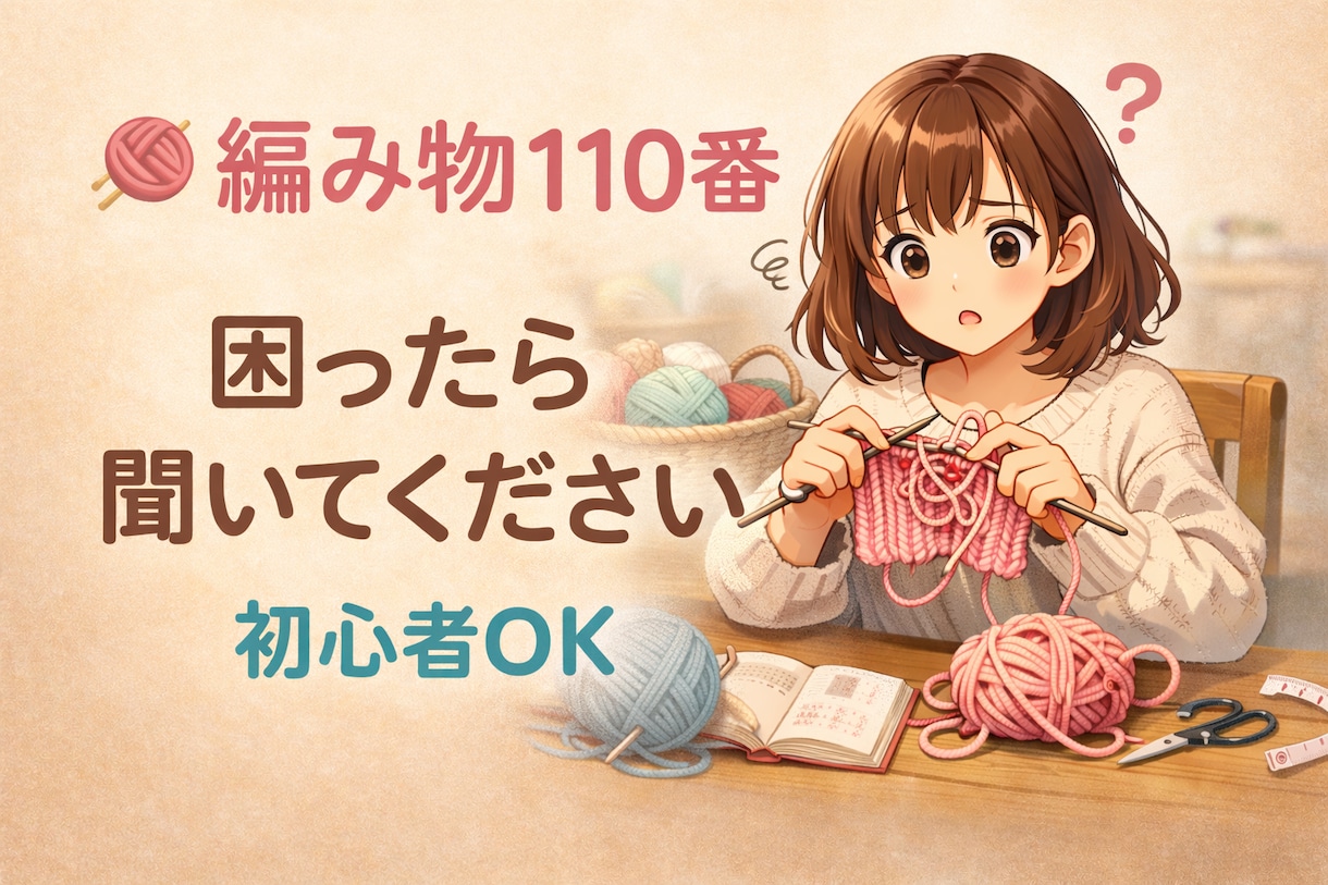 現役講師による編み物110番!編み物教えます 棒針編み、かぎ針編みの「困った」にアドバイスします♡ イメージ1