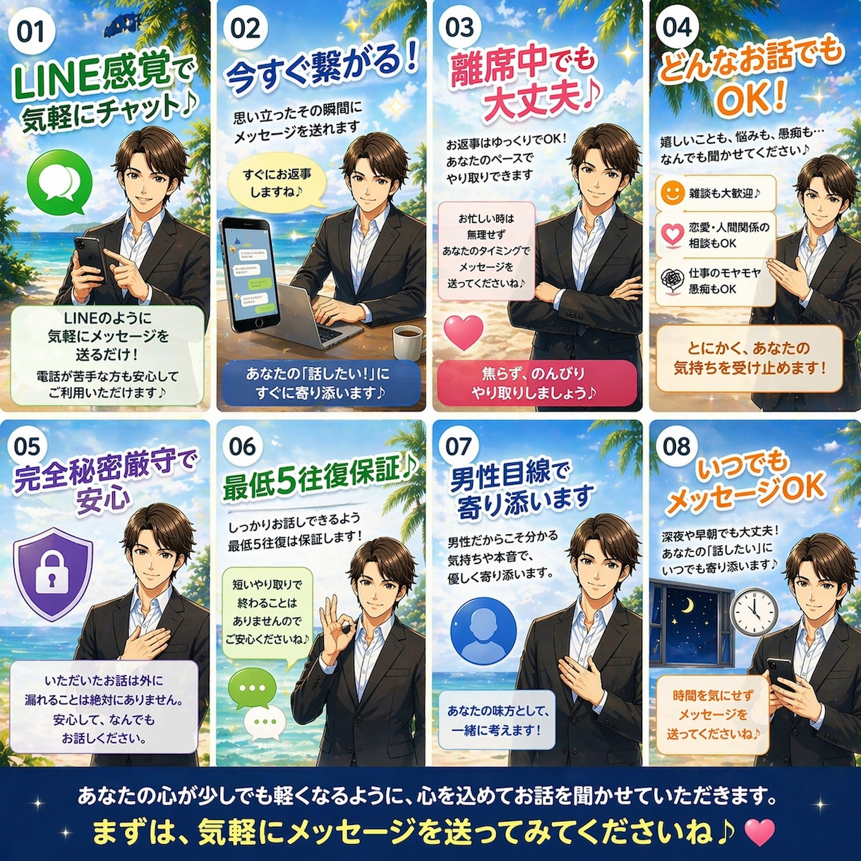 どんな話も大丈夫！24時間チャットでお話します LINE感覚で今すぐ話せる！離席中でもお気軽にお越しください イメージ10