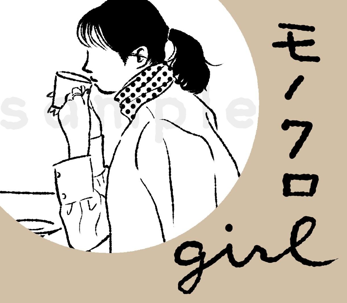 モノクロGIRL★SNSアイコン描きます ちょっとシックなレディースアイコン♡ イメージ7
