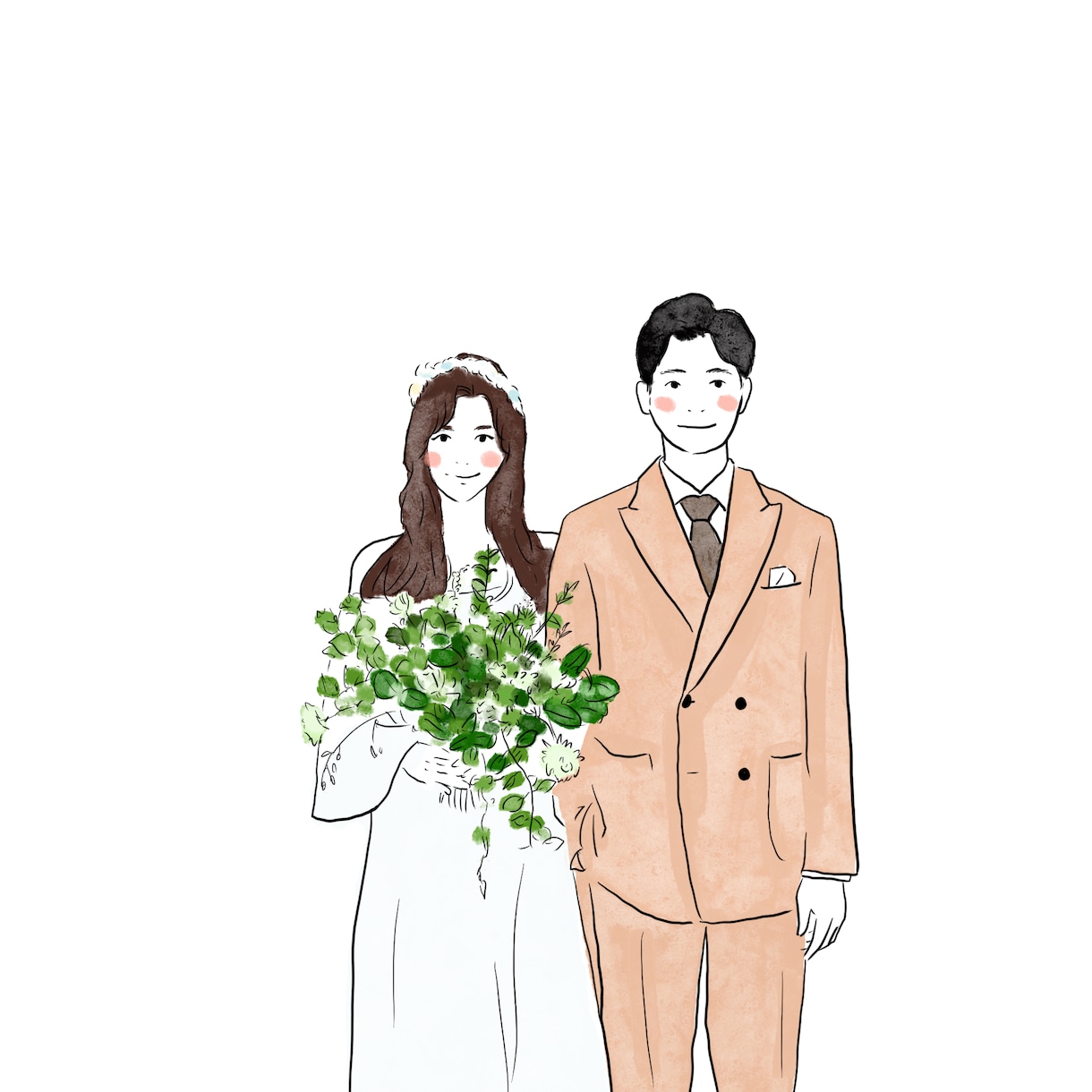 お写真を元にシンプルでおしゃれなイラスト書きます ウェディングやSNSのアイコン、名刺、プレゼントにも！ イメージ1