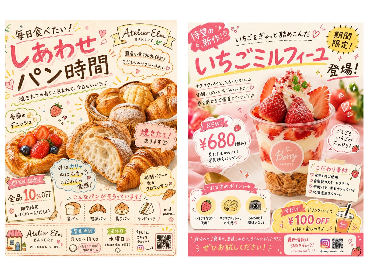 ポップでいい感じの広告画像を制作します 飲食店・美容など、あなたのお店の魅力が伝わるSNS画像を制作 イメージ7