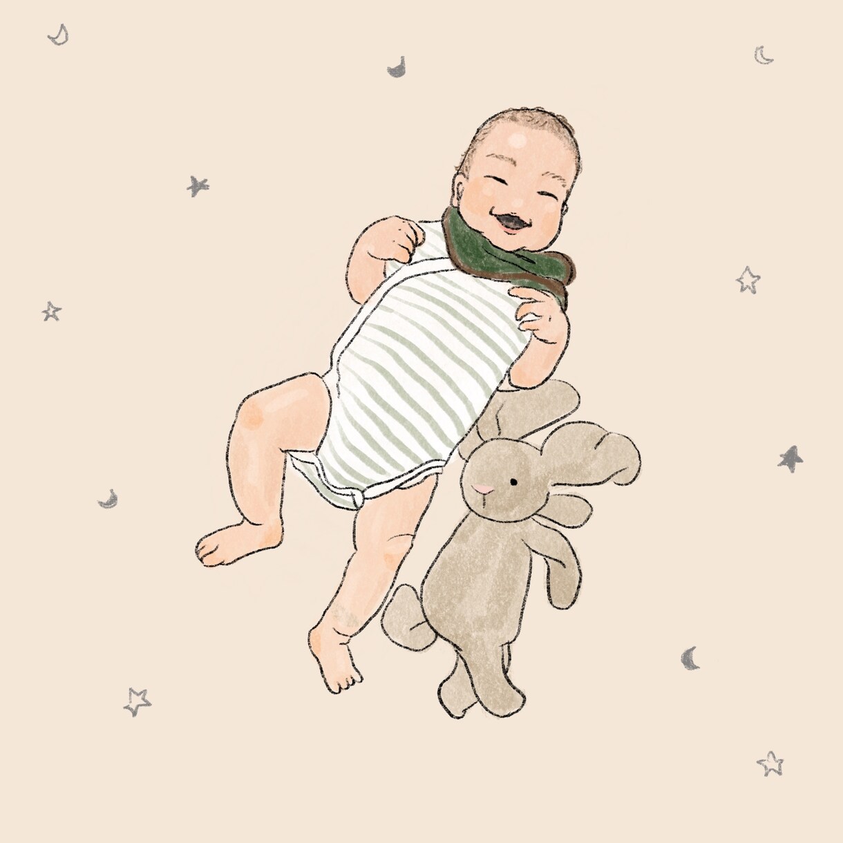 赤ちゃん、お子さんの似顔絵を描きます 完全オリジナルで可愛い我が子をイラストに！ イメージ5