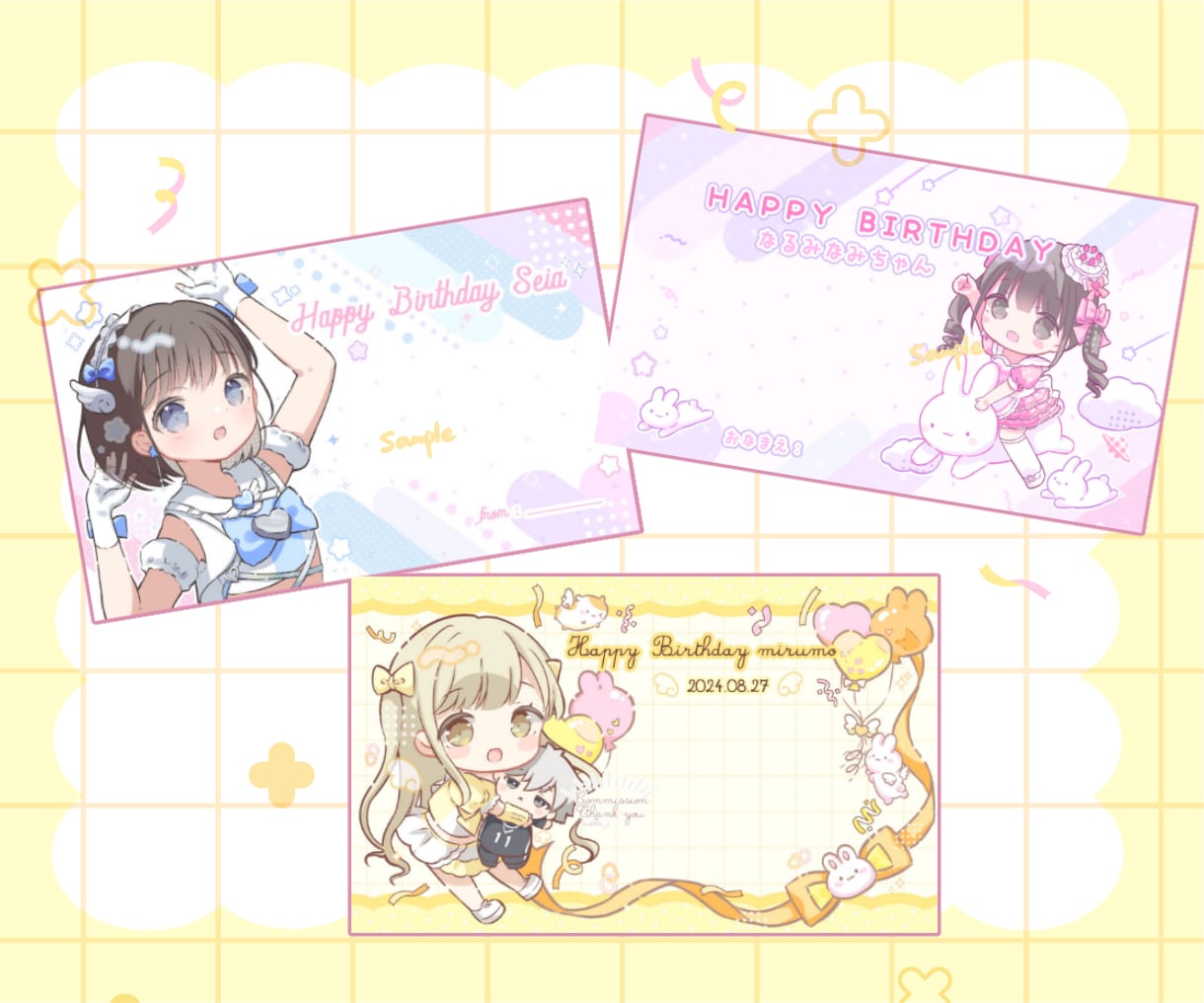 推し活☆生誕メッセージカードグッズイラスト描きます アイドル☆コンカフェ☆メセカや可愛いTシャツなどでお祝い！ イメージ10