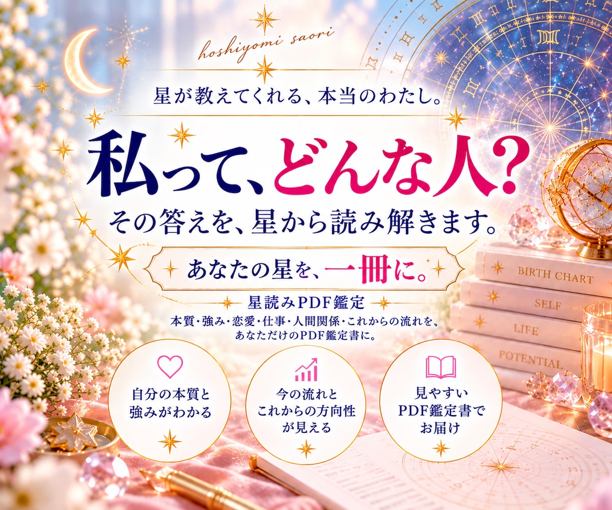 星読みであなたの本質と今の流れを鑑定します 医療・美容現場で培った15年×星読み｜PDF鑑定書でお届け イメージ1