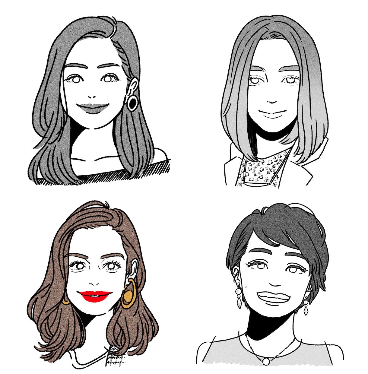 シンプルでモードな似顔絵を描きます イラストレーターが描く特徴をとらえたシンプルなイラストです。 イメージ5