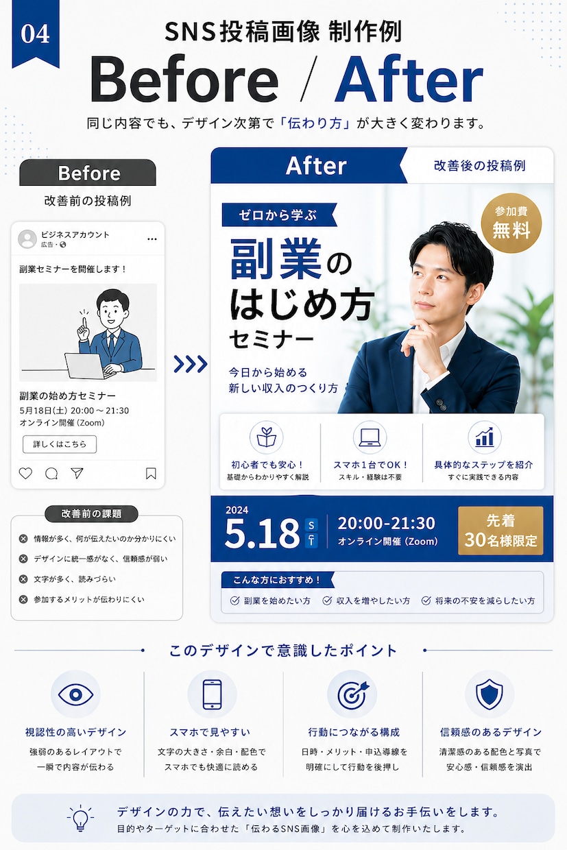 集客につながるSNS投稿画像を制作します Instagram・X・広告画像までまとめて対応します イメージ7