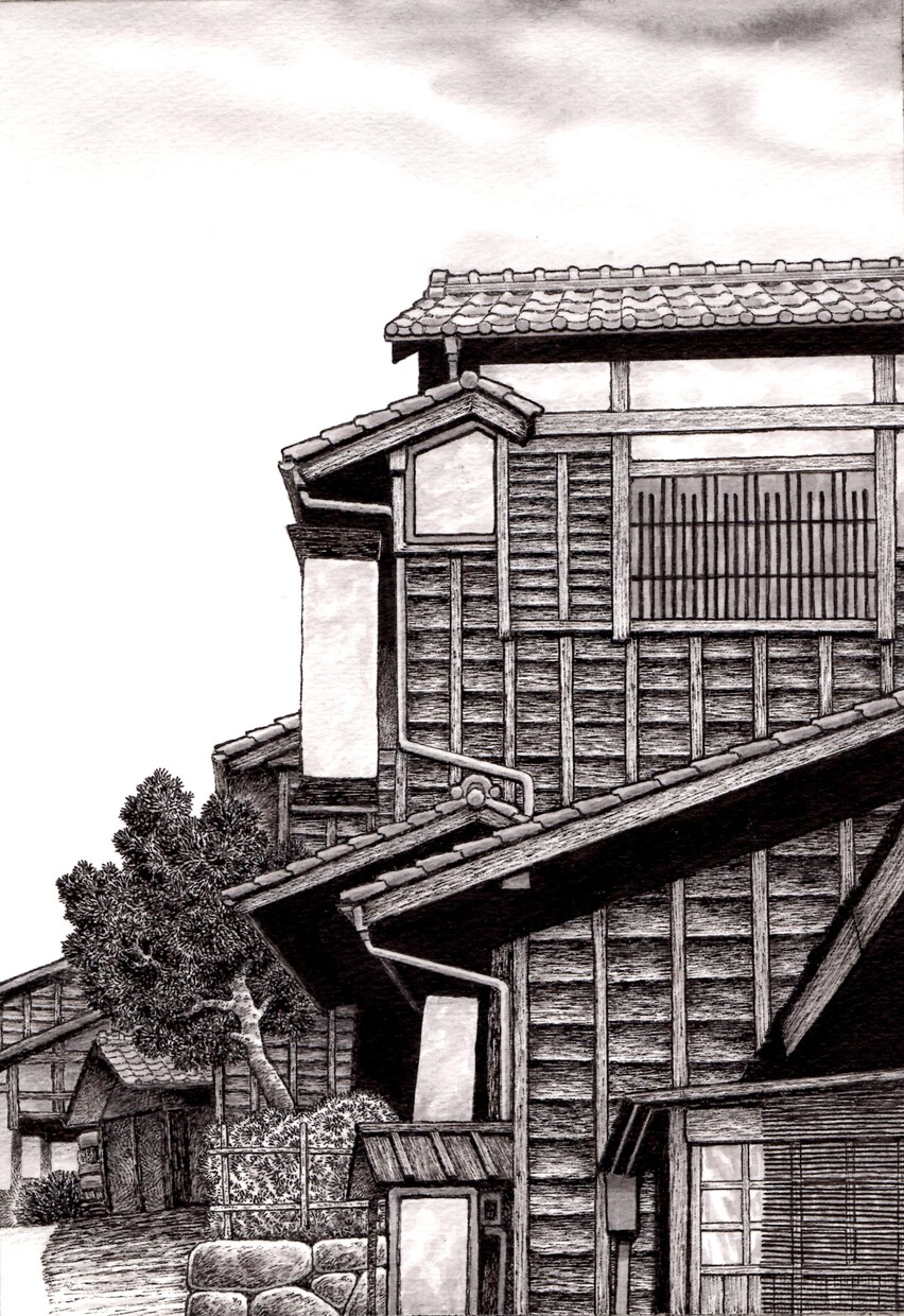ペンと筆で、水彩の手描きイラストを描きます お客様の写真を元にモノクロのペン画を制作します。 イメージ6