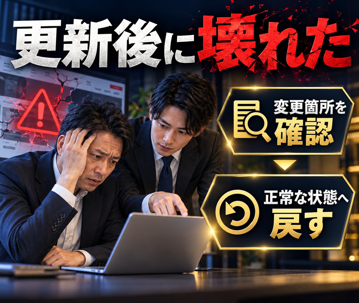 WordPressのエラー・不具合を復旧します 真っ白・500エラー・ログイン不可を原因から復旧 イメージ5