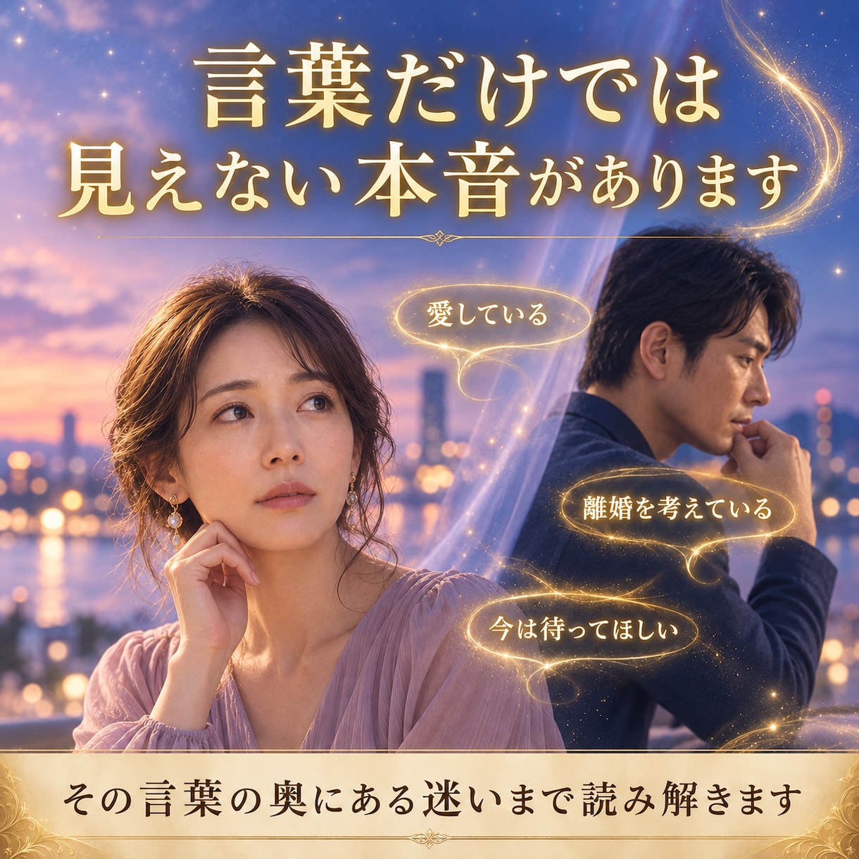 不倫・複雑愛に隠れた本音と二人の未来を霊視します 家庭への気持ち・離れられない理由・二人の行方を読み解きます イメージ4