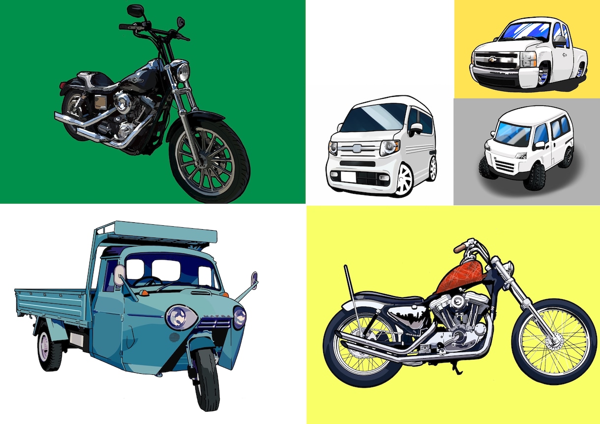 車、バイク、乗り物☆リアルなイラスト、作成します SNSアイコン、プレゼント、ステッカー、納車祝にいかがですか イメージ5