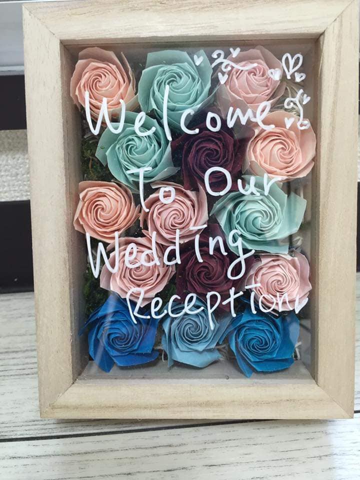 思い出に残る結婚式のウェルカムボードをお作りします 折り紙、画用紙メインで作るのでお式後でも処分に困りません。 イメージ8