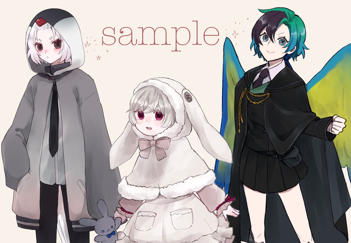 ミニから等身も！キャラクターの立ち絵を提供します ゲームや動画等で使えるさまざまな立ち絵を描きます！ イメージ2