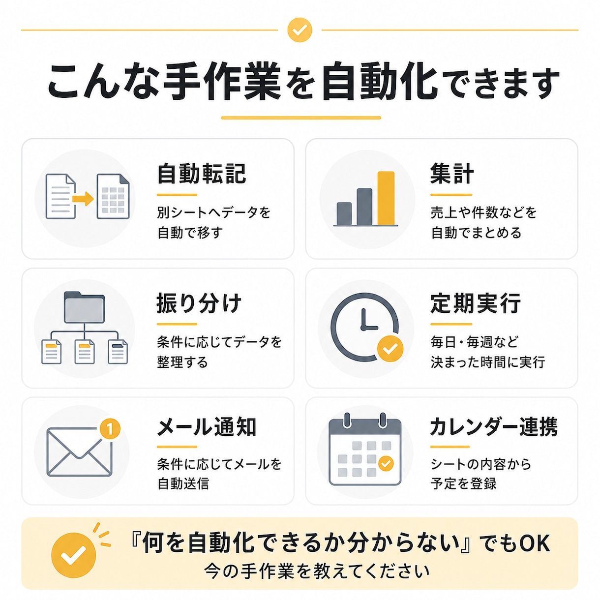 スプレッドシートの手作業を1つ自動化します 毎日のコピペ・転記・集計をGASでラクにします イメージ2