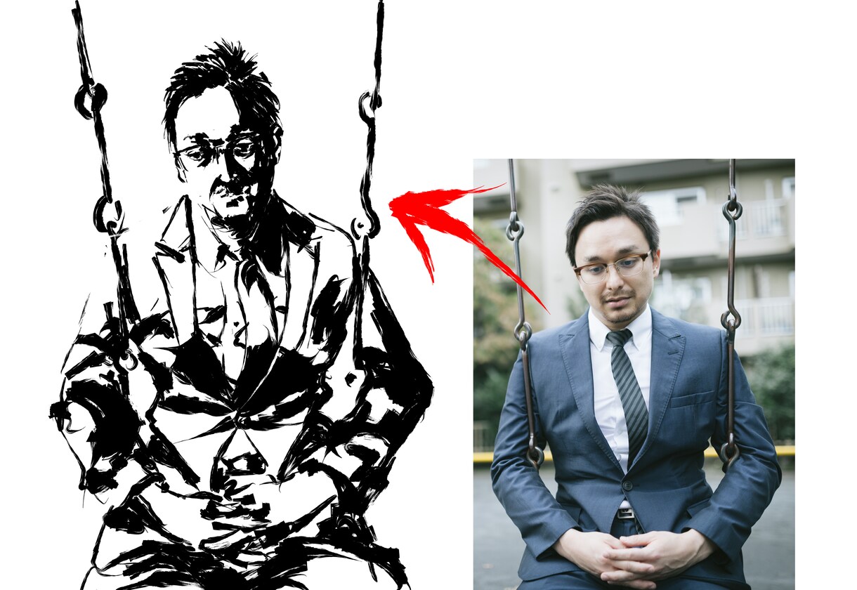 リアルなおじさんのイラスト、似顔絵描きます フォーマルな現場での名刺、カットイラストにお勧め！ イメージ4