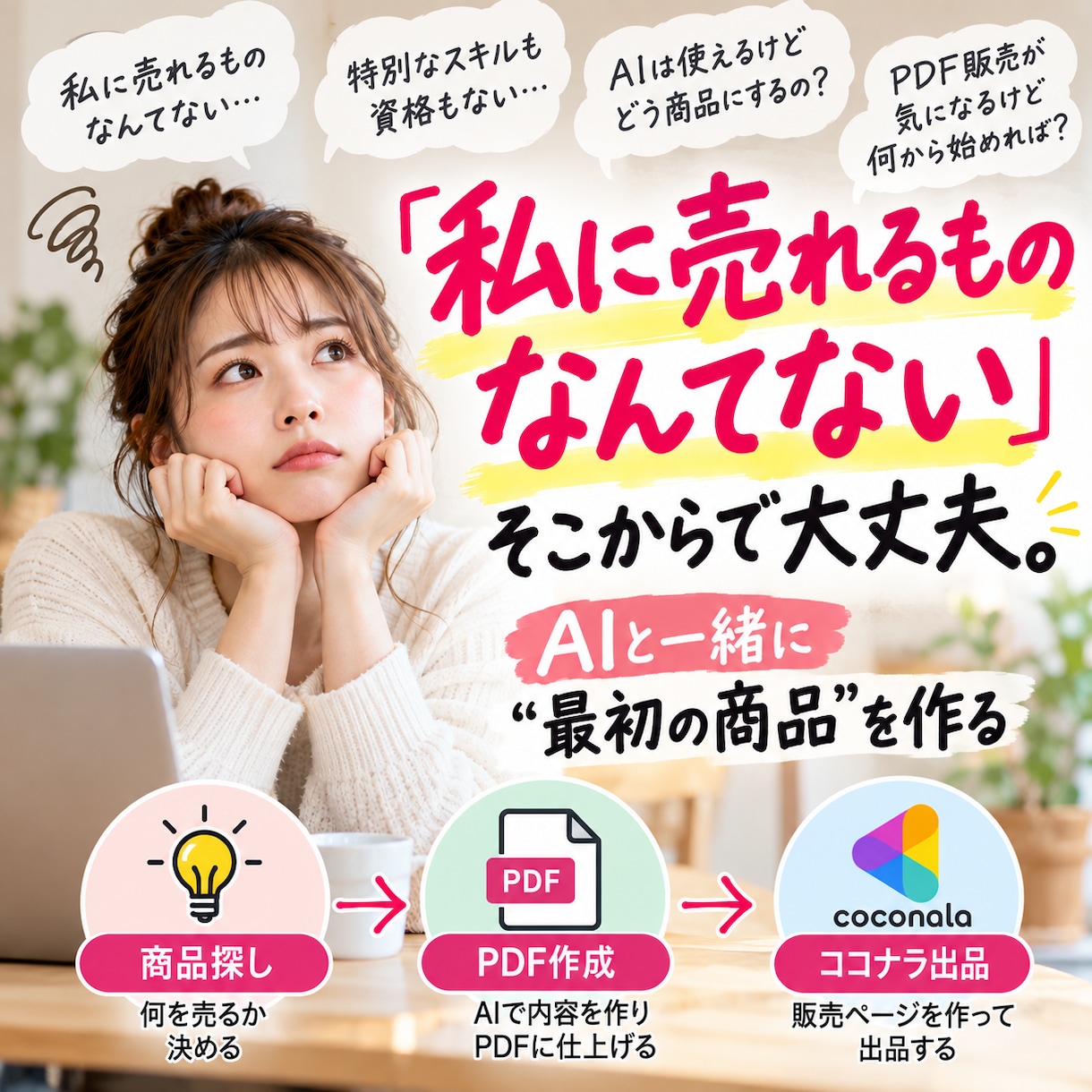 AIで初めてのPDF商品づくりを教えます 「何を売る？」から始めてココナラ出品まで1冊で イメージ1