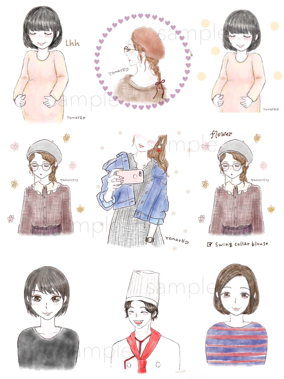 アナログ〇﻿ほんわかイラスト︎︎〇描きます SNSのアイコン、プレゼントにオススメです¨̮ イメージ7