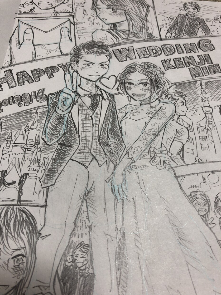 結婚式のウェルカムボード、ハガキのイラスト作ります 手作り感のあるイラストが欲しい方へ！よろしくお願いします イメージ2