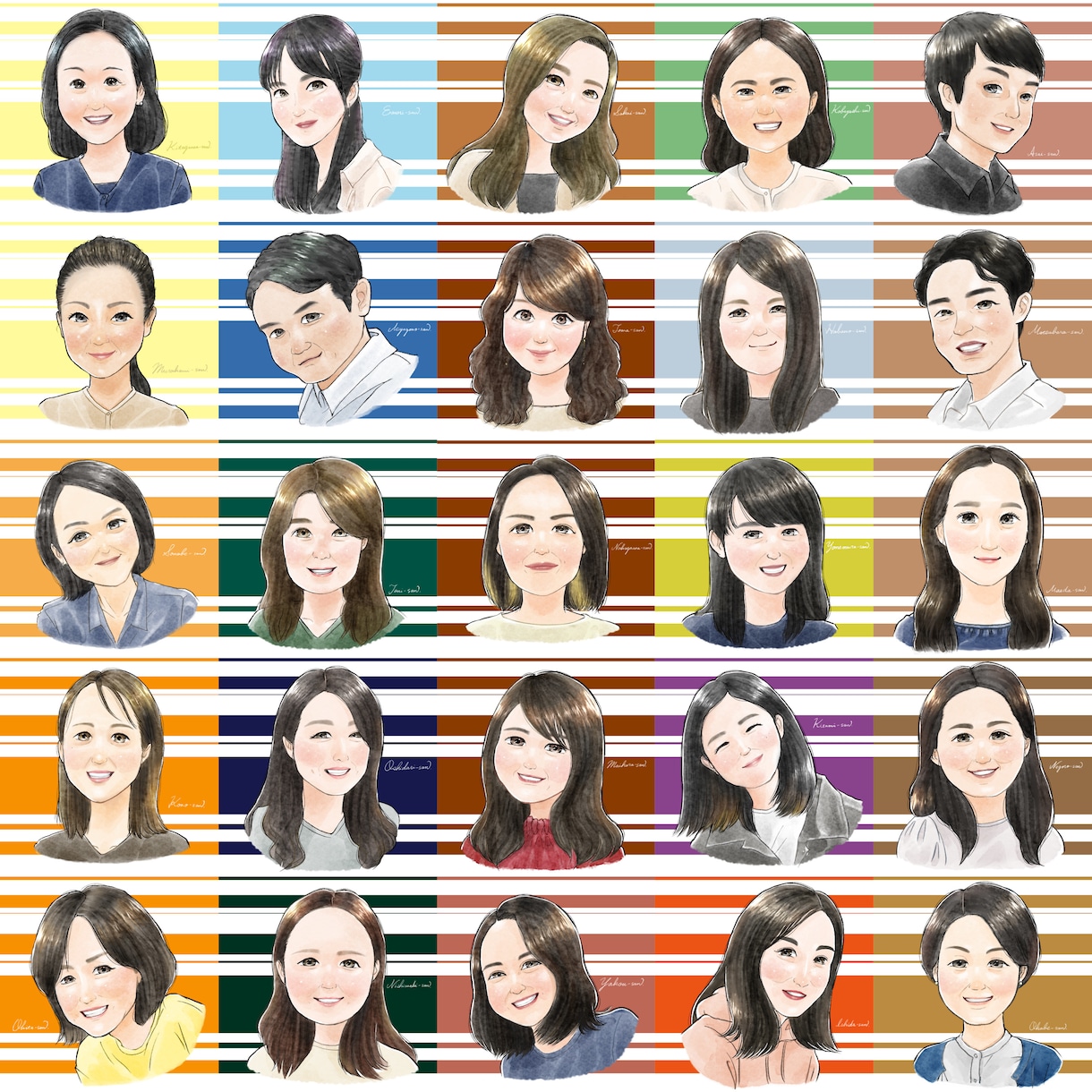 綺麗め繊細タッチで似顔絵描きます 老若男女、魅力を引き出します。アイコンやギフトにも◎ イメージ4