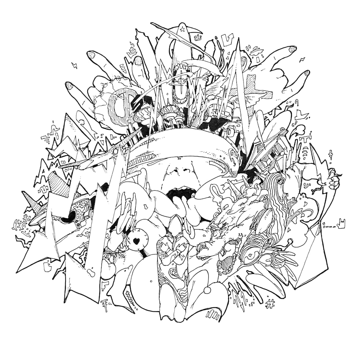 サイケデリックなペン画を描きます 一発描きペン画を描きます！メイキング動画も制作いたします！ イメージ3