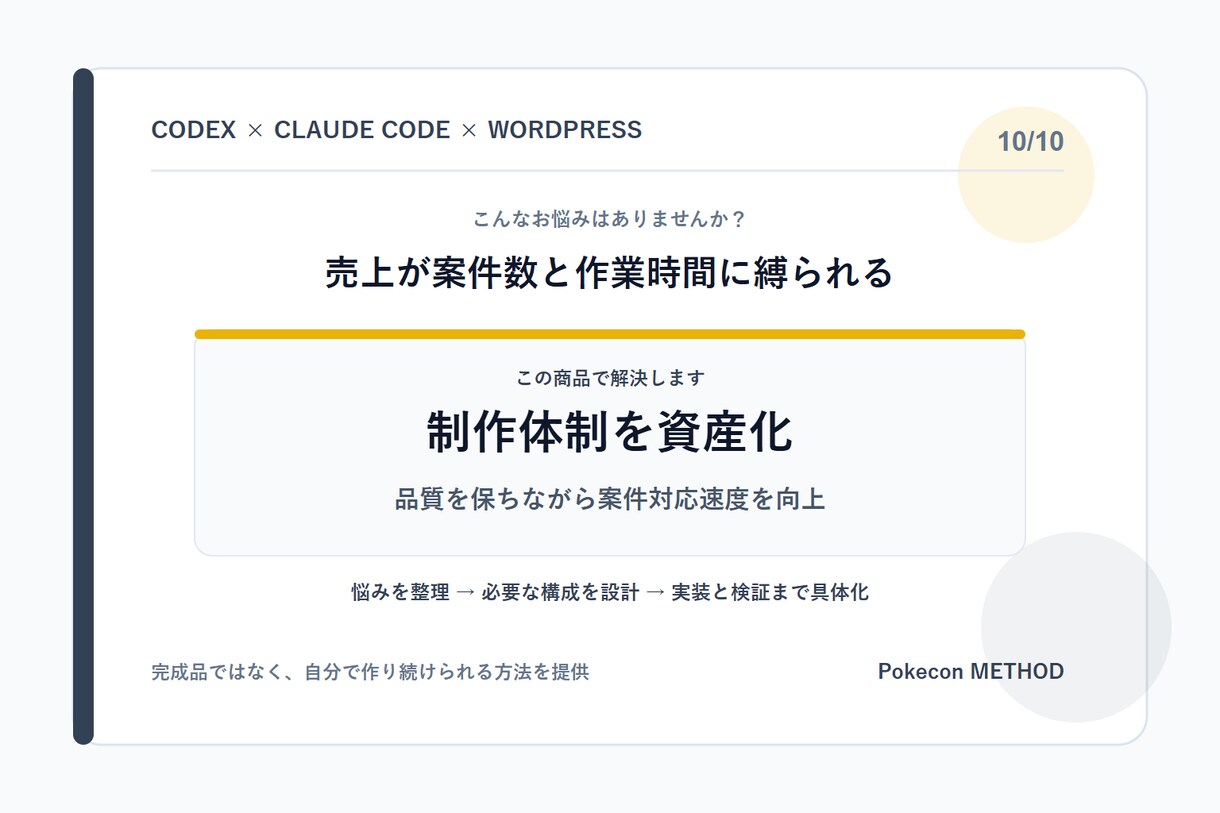 Codex Web制作工程を標準化します 制作会社の要件実装検証引継ぎを共通化 イメージ10