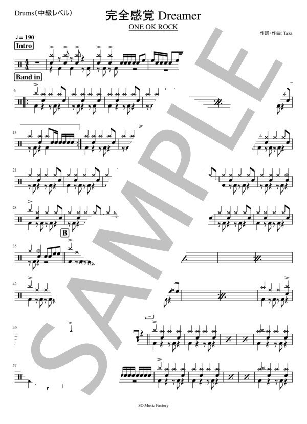 ポピュラーミュージックのドラムの楽譜をお届けします 極力原曲に近いドラム譜を書きます！初級～中級レベル イメージ3