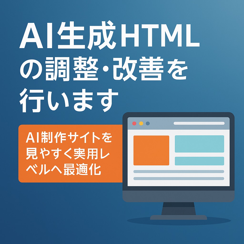 AI生成HTMLサイトの調整・改善を行います AI制作サイトを見やすく実用レベルへ最適化 イメージ1