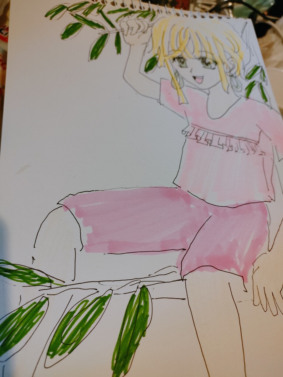 創作女のコイラスト作成いたします かわいい女のコ創作イラストスケッチ画A4~B5サイズで可能 イメージ2