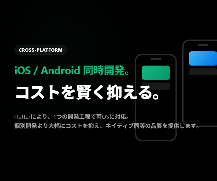 Flutterで高品質なスマホアプリ開発を承ります 設計から公開まで。iOS・Android対応でコストを抑制。 イメージ3