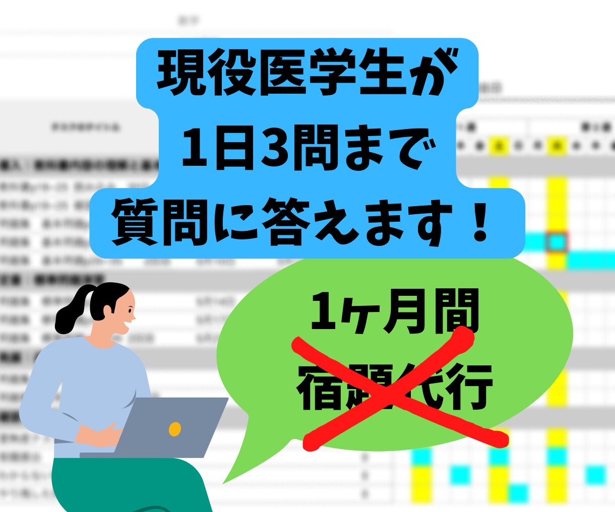 現役医学生が１ヶ月質問受けをします 1日最大2問、丁寧に解説します イメージ1