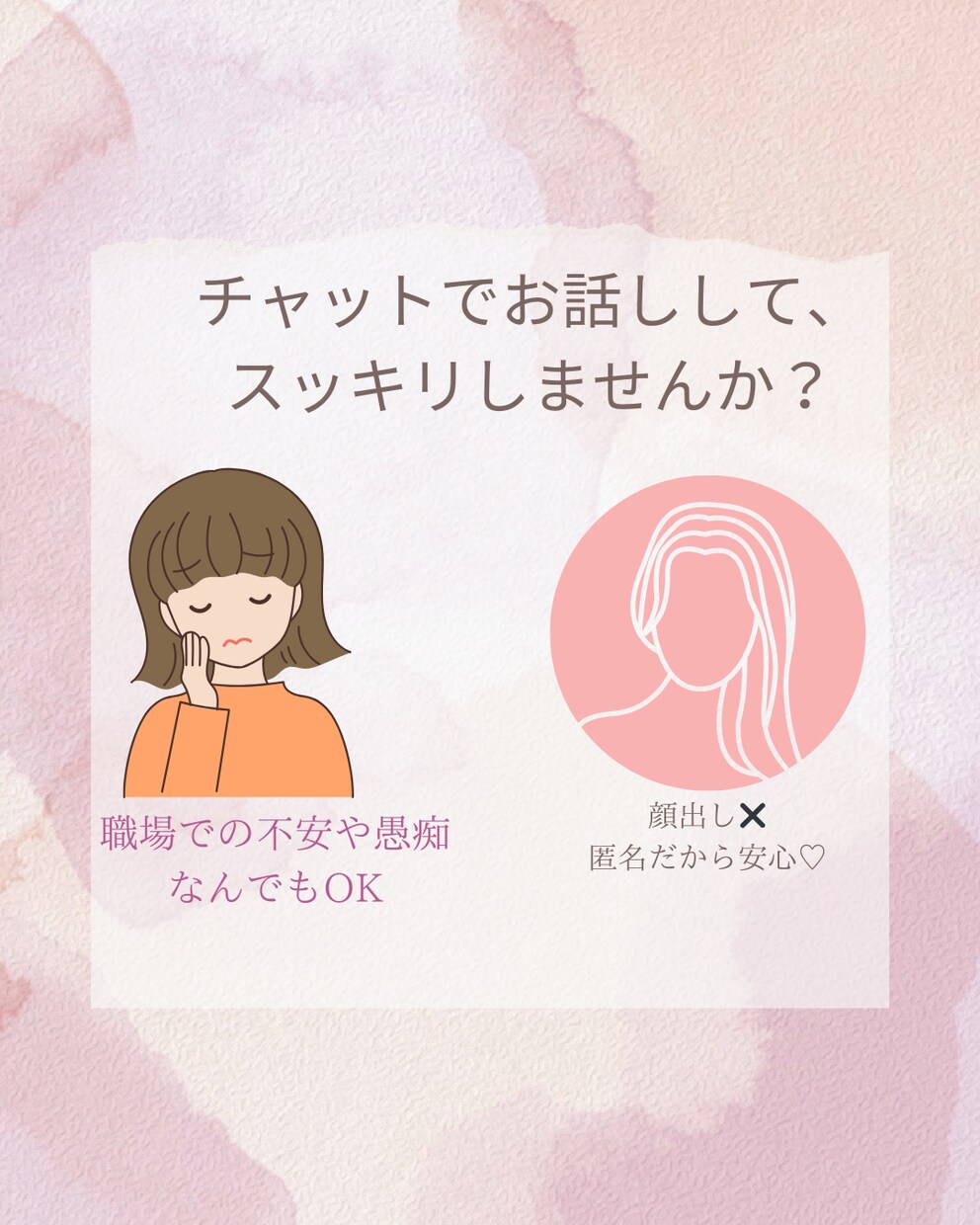 看護師さんの悩みや愚痴をチャットで聞きます 看護師さんの悩みや不安や愚痴をチャットで気軽に話しましょ イメージ1