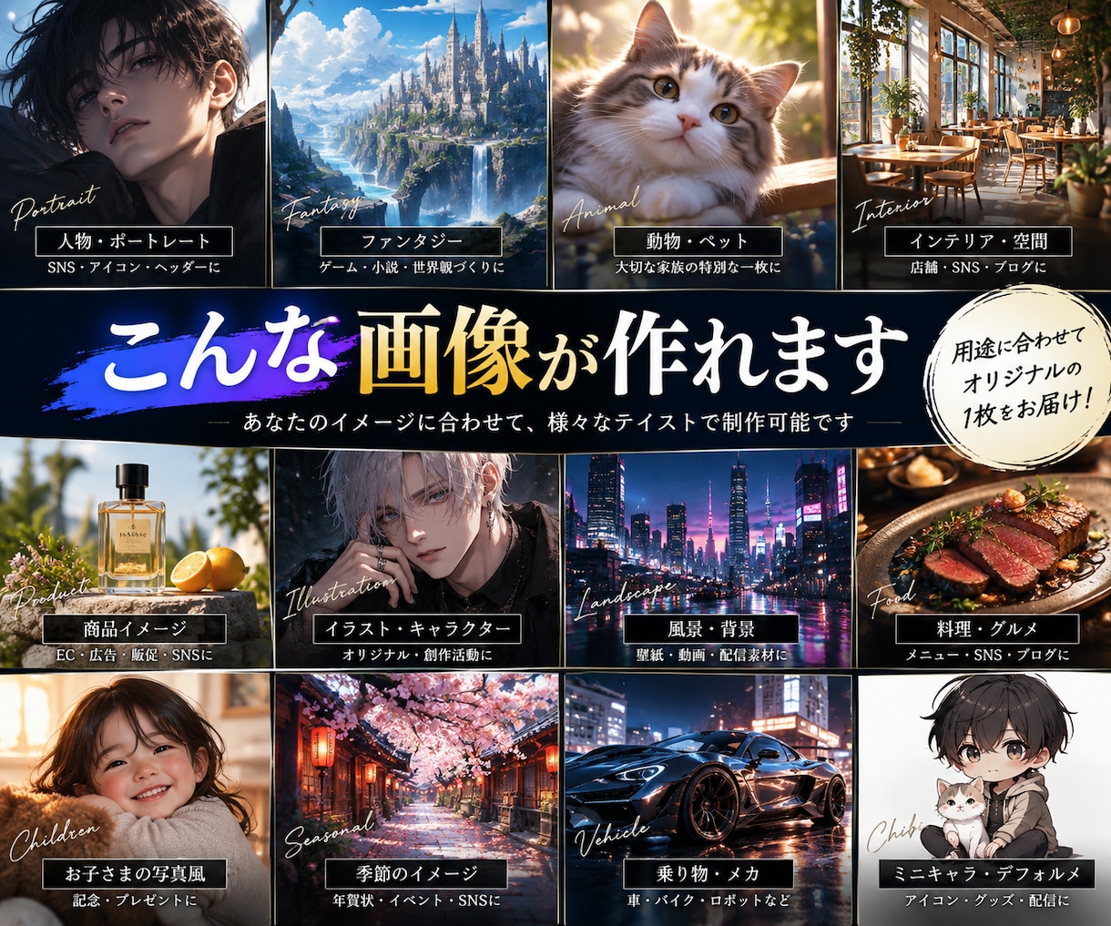 AIでオリジナル画像を3案制作します イメージを伝えるだけ！用途に合わせて画像化します。 イメージ2