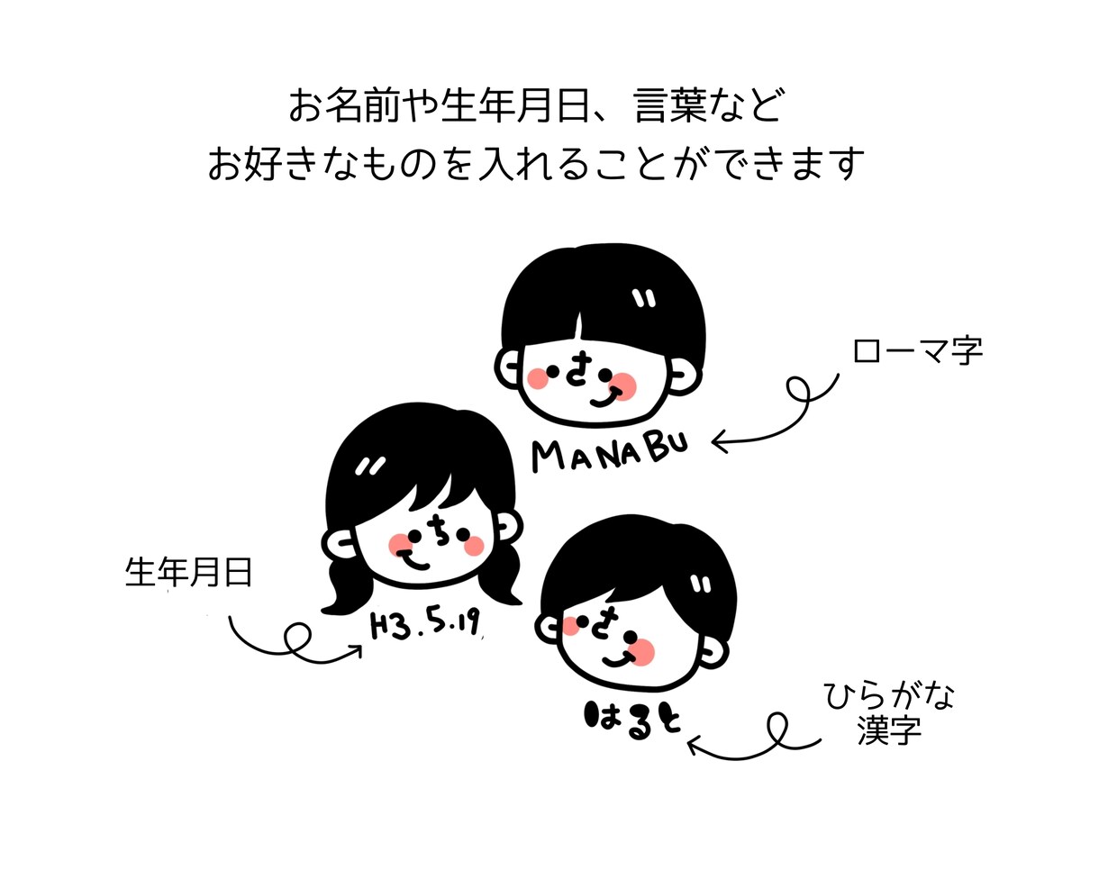 大切な思い出を形に、顔のデフォルメイラスト描きます A4と待ち受け用の豪華2データ納品！ イメージ2