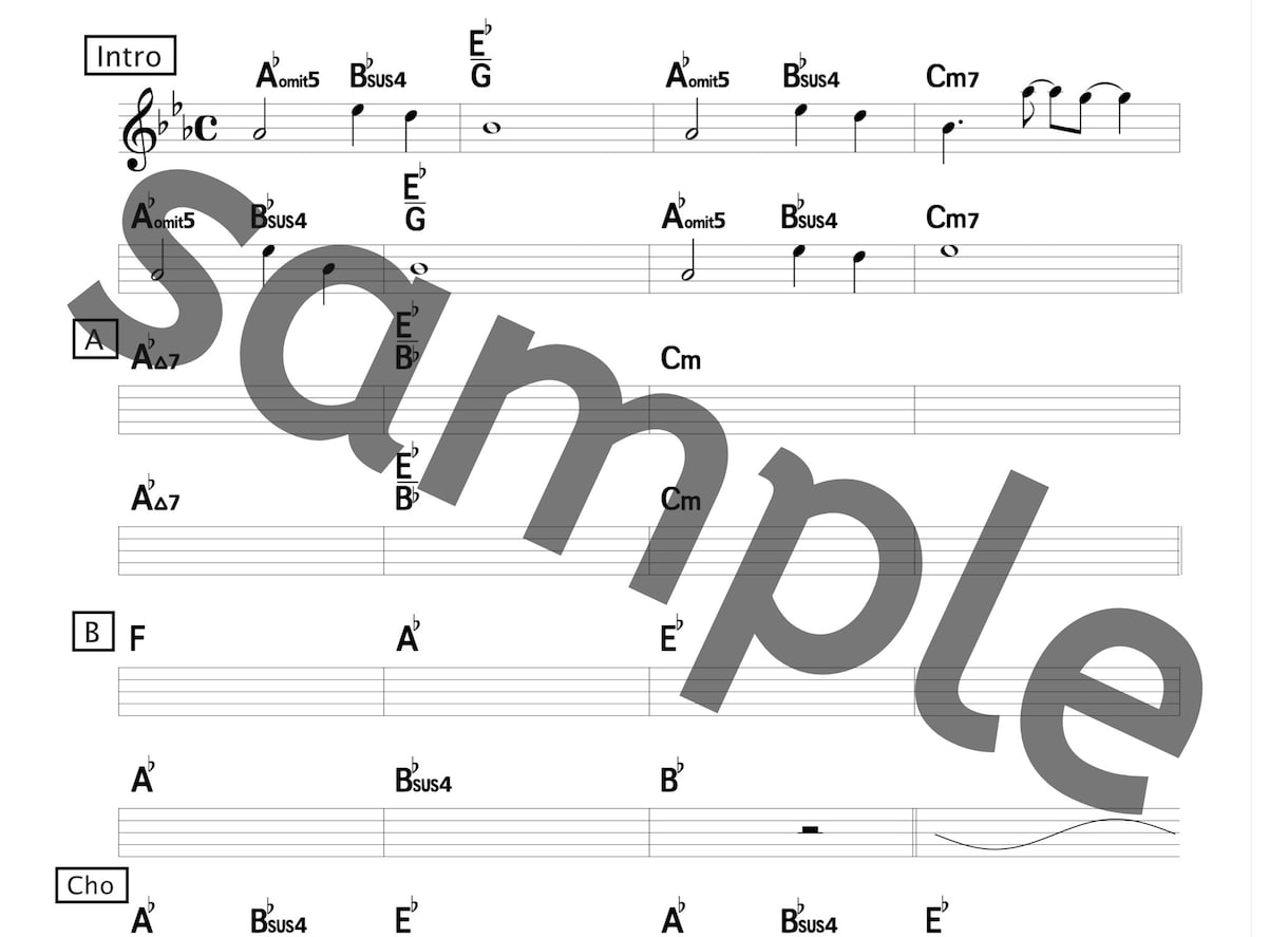 プロの確かな耳コピで高精度なコード譜を作成します ⁠テンションコードやR&B・Jazz等も正確に採譜します！⁠ イメージ2