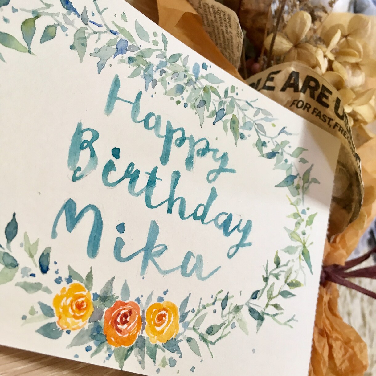 名入れ♡メッセージカード描きます 大切な方のお誕生日や結婚祝いのプレゼントにおすすめ♡ イメージ2