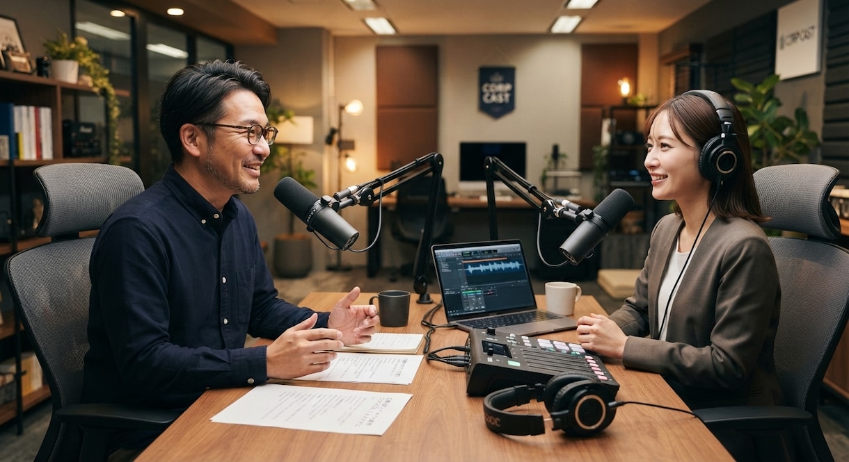 企業の音声番組を、企画・構成から編集、制作します ラジオ制作のプロが、企業の魅力を伝えるポッドキャストを制作 イメージ1
